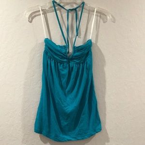 Teal Keyhole Halter Top